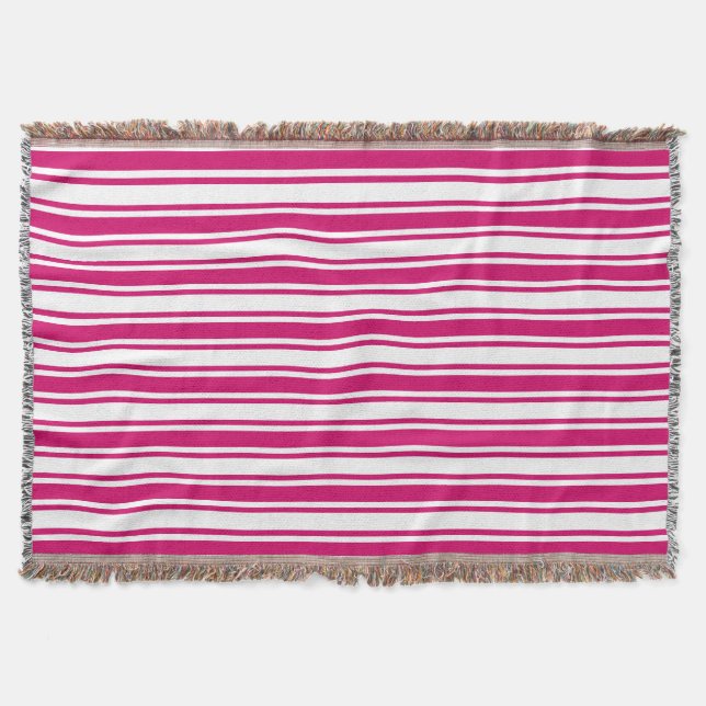 Cerise and white candy stripes decke (Vorderseite)