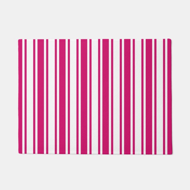 Cerise and white candy stripes fußmatte (Vorderseite)
