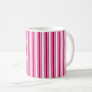 Cerise and white candy stripes kaffeetasse