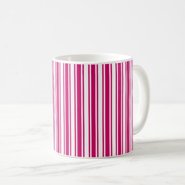 Cerise and white candy stripes kaffeetasse (VorderseiteRechts)