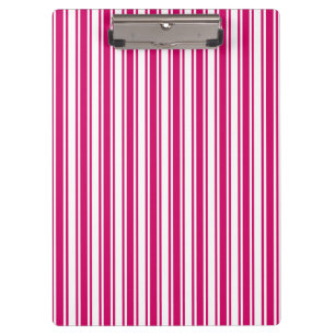 Cerise and white candy stripes klemmbrett