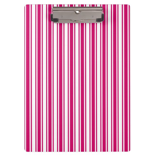 Cerise and white candy stripes klemmbrett (Vorderseite)