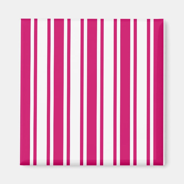 Cerise and white candy stripes magnet (Vorne)
