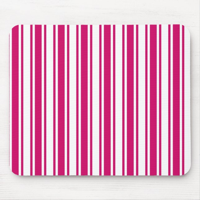 Cerise and white candy stripes mousepad (Vorne)