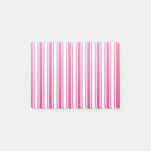 Cerise and white candy stripes post-it klebezettel