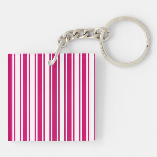 Cerise and white candy stripes schlüsselanhänger (Rückseite)