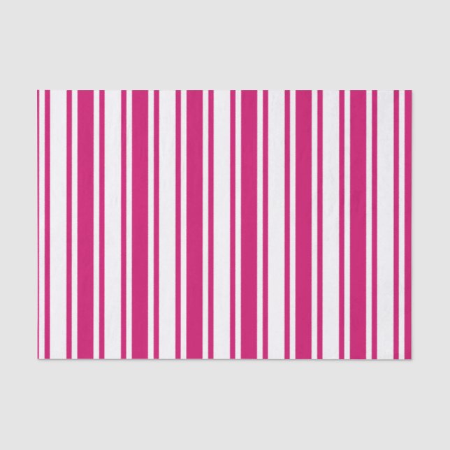 Cerise and white candy stripes seidenpapier (Vorderseite)