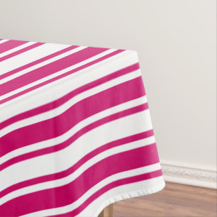 Cerise and white candy stripes tischdecke