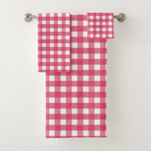 Cerise Gingham Badhandtuch Set