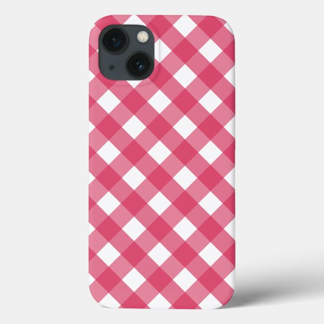 Cerise Gingham Case-Mate iPhone Case (Rückseite)