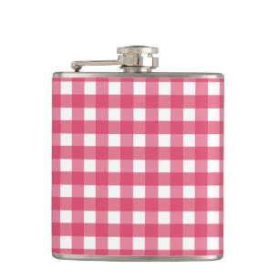 Cerise Gingham Flachmann