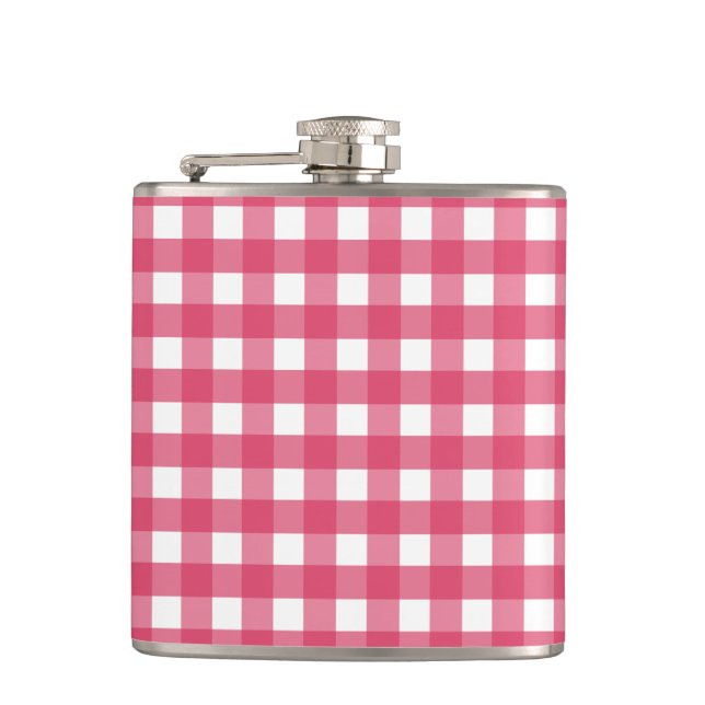 Cerise Gingham Flachmann (Vorderseite)
