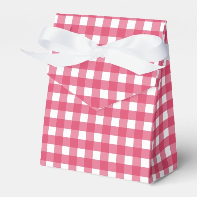 Cerise Gingham Geschenkschachtel (Vorderseite)
