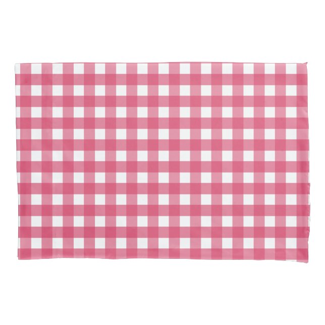 Cerise Gingham Kissenbezug (Vorderseite)