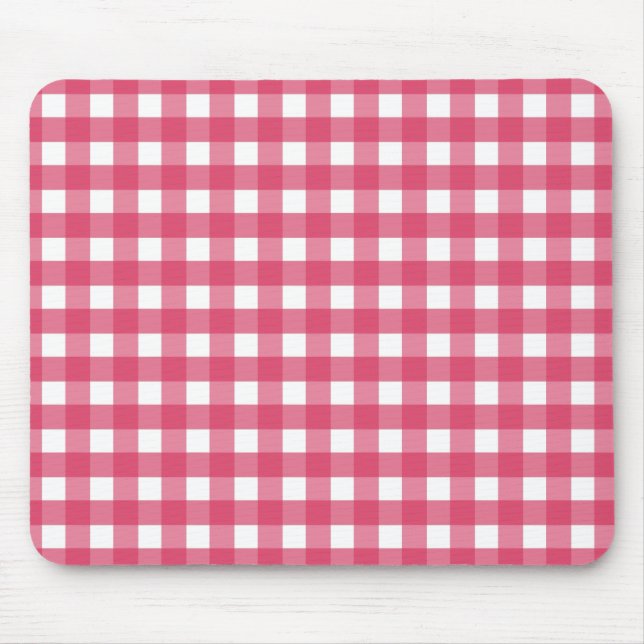 Cerise Gingham Mousepad (Vorne)