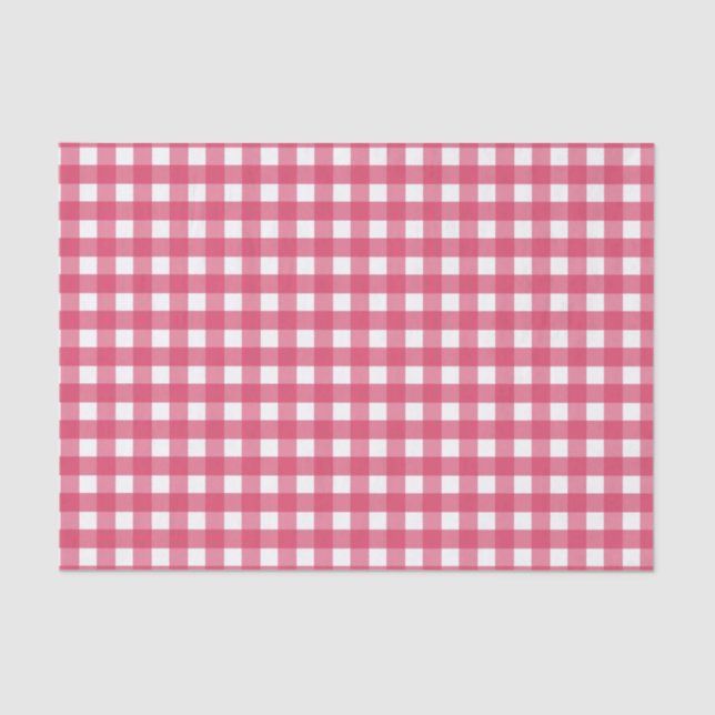 Cerise Gingham Seidenpapier (Vorderseite)