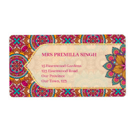 Cerise mandala rangoli ethnisches Muster lebendig