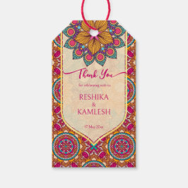 Cerise mandala rangoli Hochzeit personalisierter N Geschenkanhänger