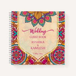 Cerise mandala rangoli Hochzeit personalisierter N Notizbuch