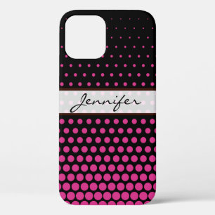 Cerise-Punkte elegant modern Schwarz Case-Mate iPhone Hülle