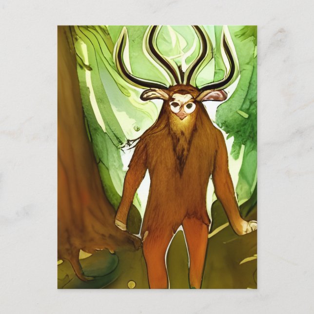 Cernunnos Watercolor Postcard Postkarte (Vorderseite)