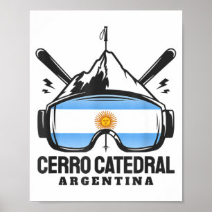 Cerro Catedral Argentinien Skigebiet Retro-Ski fah Poster