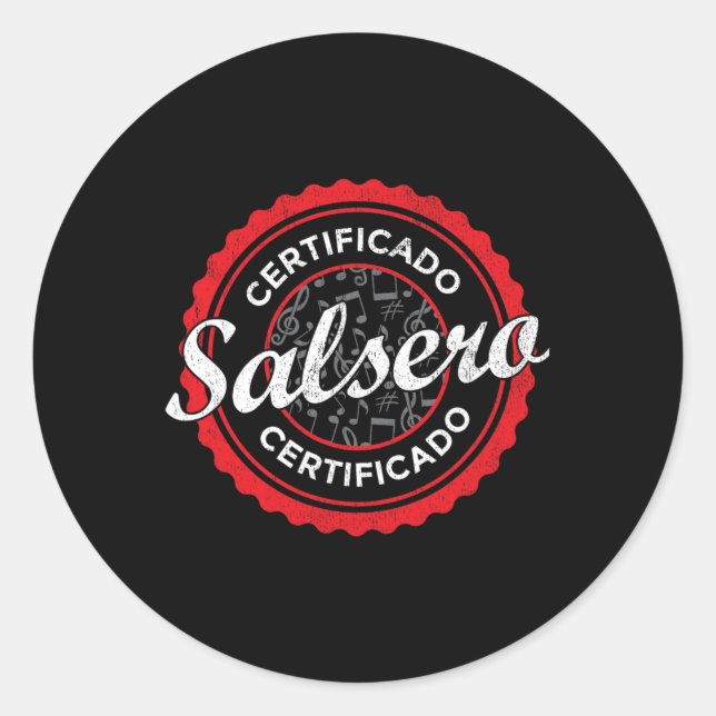 Certificado Salsero Funny Salsa Tanzen Runder Aufkleber (Vorderseite)