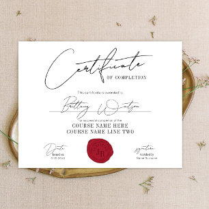 Certificate Award Elegantes Diploma Red Wax Siegel