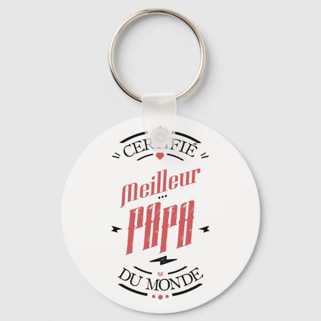 Certifié meilleur papa schlüsselanhänger (Vorderseite)