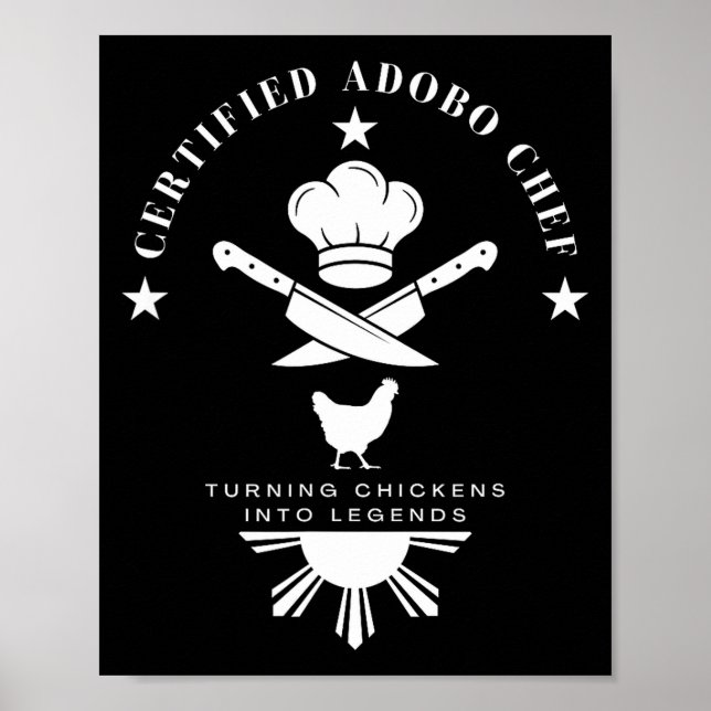 Certified Adobo Chef New Filino Graphics Statement Poster (Vorne)