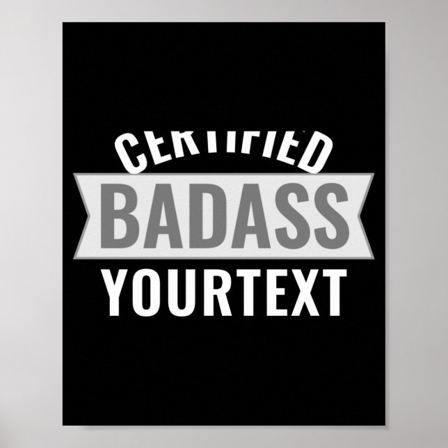Certified Bad Modern Black White Funny Unique  Poster (Vorne)