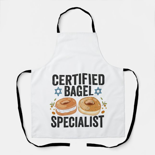 Certified Bagel Specialist Funny Jewish Hanukkah Schürze (Vorderseite)