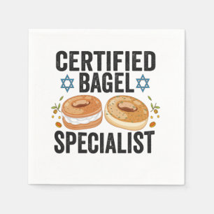 Certified Bagel Specialist Funny Jewish Hanukkah Serviette
