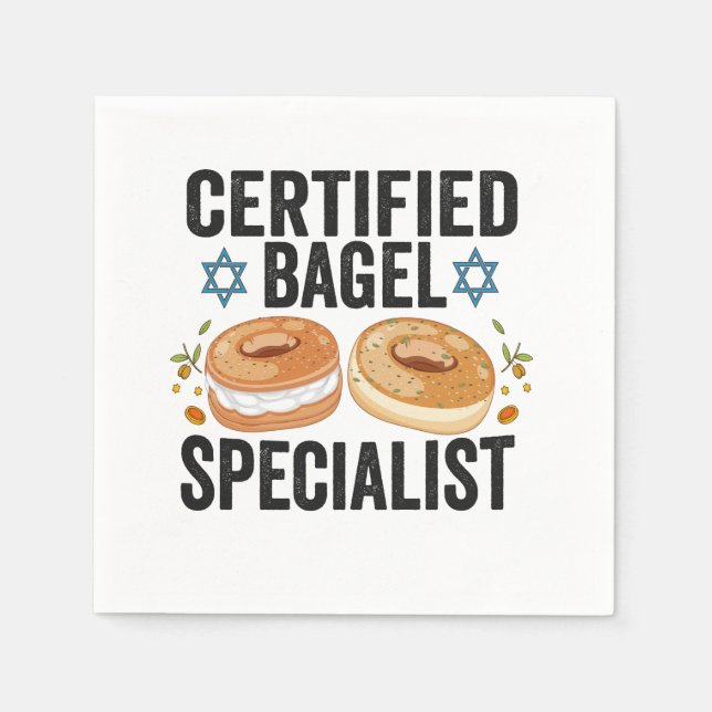 Certified Bagel Specialist Funny Jewish Hanukkah Serviette (Vorderseite)