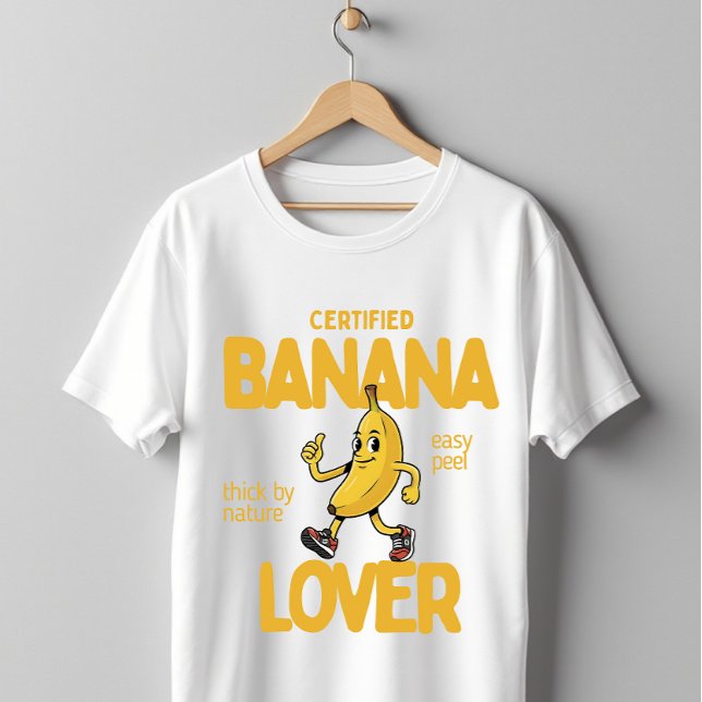 Certified Banana Lover Funny Fruit Pun Humor T-Shirt (Von Creator hochgeladen)