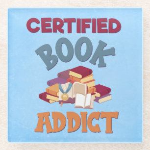 Certified Book Addict Glasuntersetzer