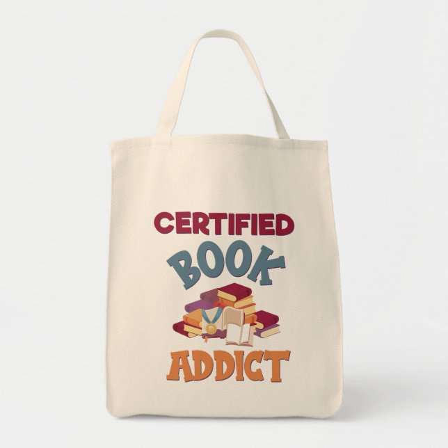 Certified Book Addict Tragetasche (Vorne)