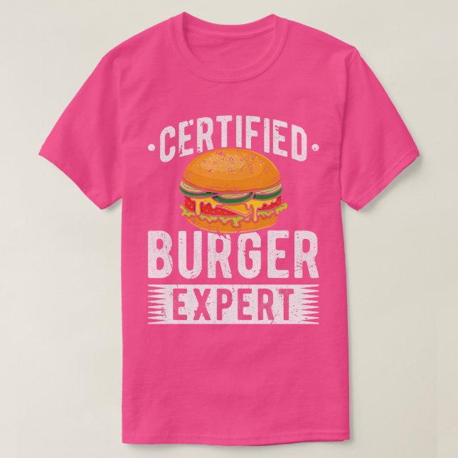 Certified Burger Expert Burger Lover T-Shirt (Design vorne)