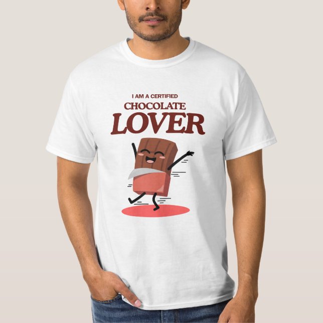 Certified Chocolate Lover | Funny Chocolate Design T-Shirt (Vorderseite)