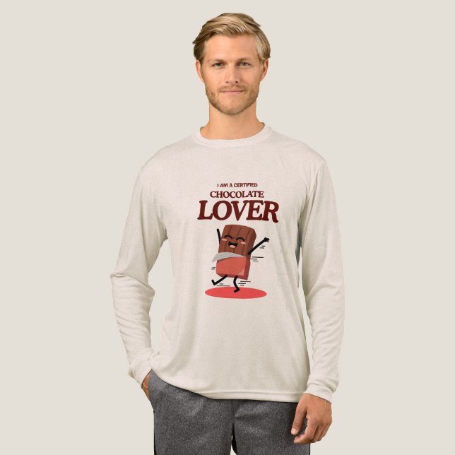 Certified Chocolate Lover | Funny Chocolate Design Tri-Blend Shirt (Volle Vorderseite)