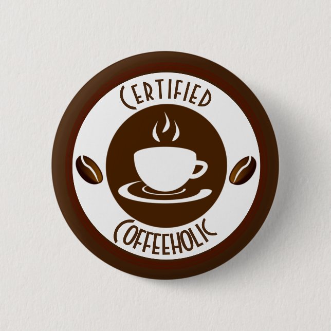 Certified CoffeeHolic Briefmarke Classic Button (Vorderseite)