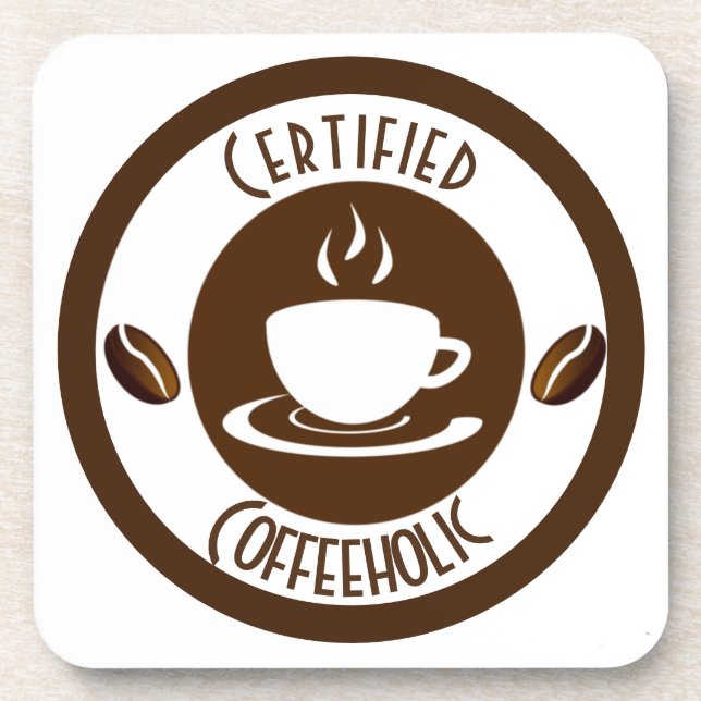Certified CoffeeHolic Briefmarke Classic Getränkeuntersetzer (Vorderseite)