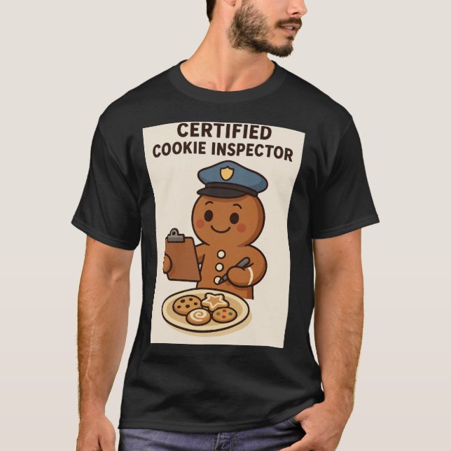 Certified Cookie Inspector Gingerbread T-Shirt (Vorderseite)