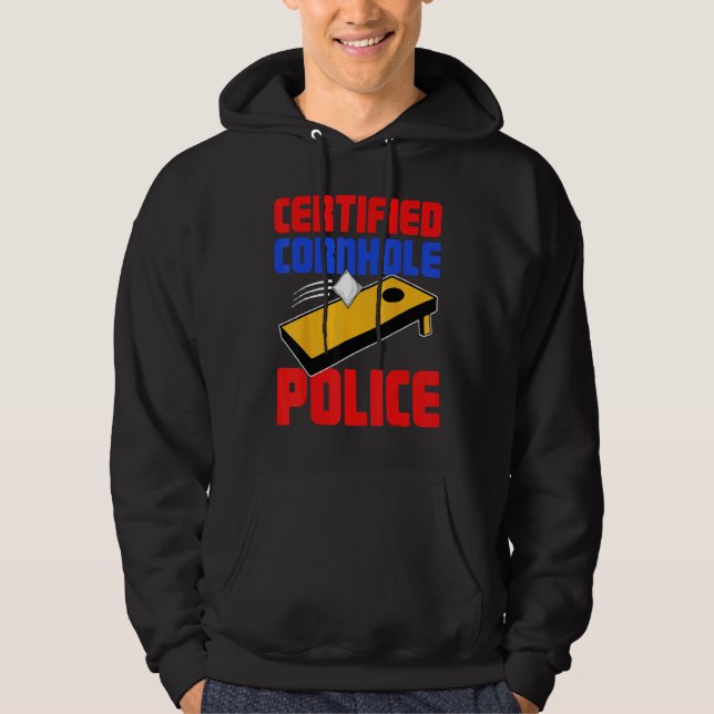 Certified Cornhole Police  Corn Hole Hoodie (Vorderseite)