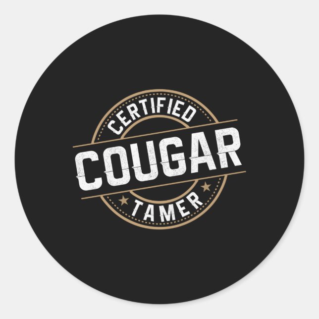 Certified Cougar Tamer Cougar Runder Aufkleber (Vorderseite)