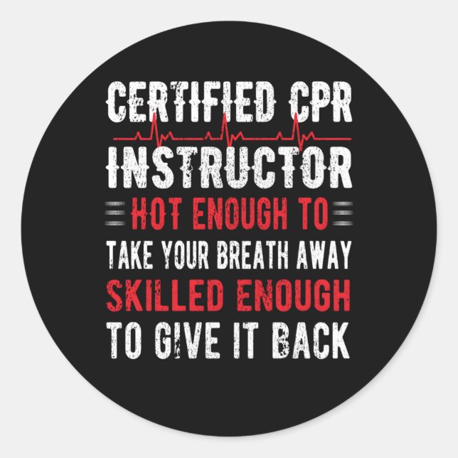 Certified CPRR Instructor First Aid AED CPRR Runder Aufkleber (Vorderseite)