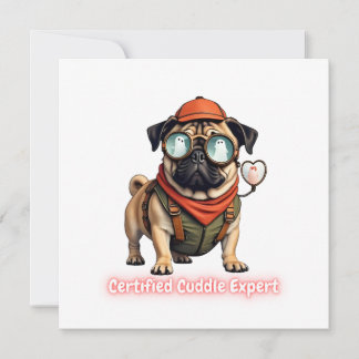 Certified Cuddle Expert Invitation Postcard Einladung