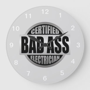 Certified Electrician Wall Clock Große Wanduhr