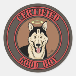 Certified Good Boy Runder Aufkleber