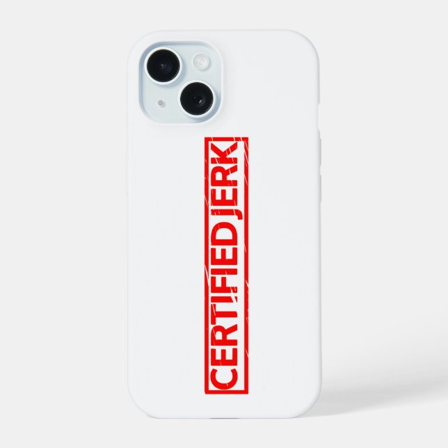 Certified Jerk Briefmarke iPhone 15 Hülle (Rückseite)